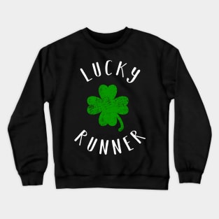 St Patricks Day running shirt - Vintage Lucky Runner Shamrock Crewneck Sweatshirt